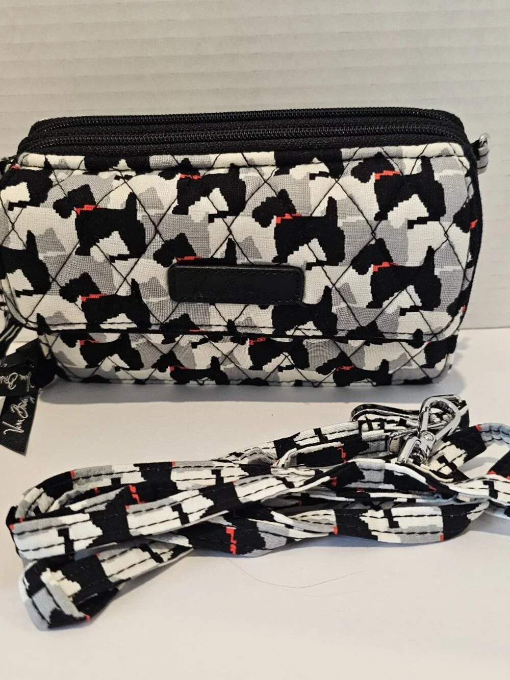 NWT Vera Bradley All In One Crossbody for Iphone 6+ Scottie Dogs Wristlet Wallet